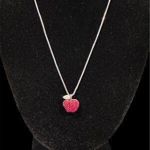 Swarovski Red and Silver Apple Necklace